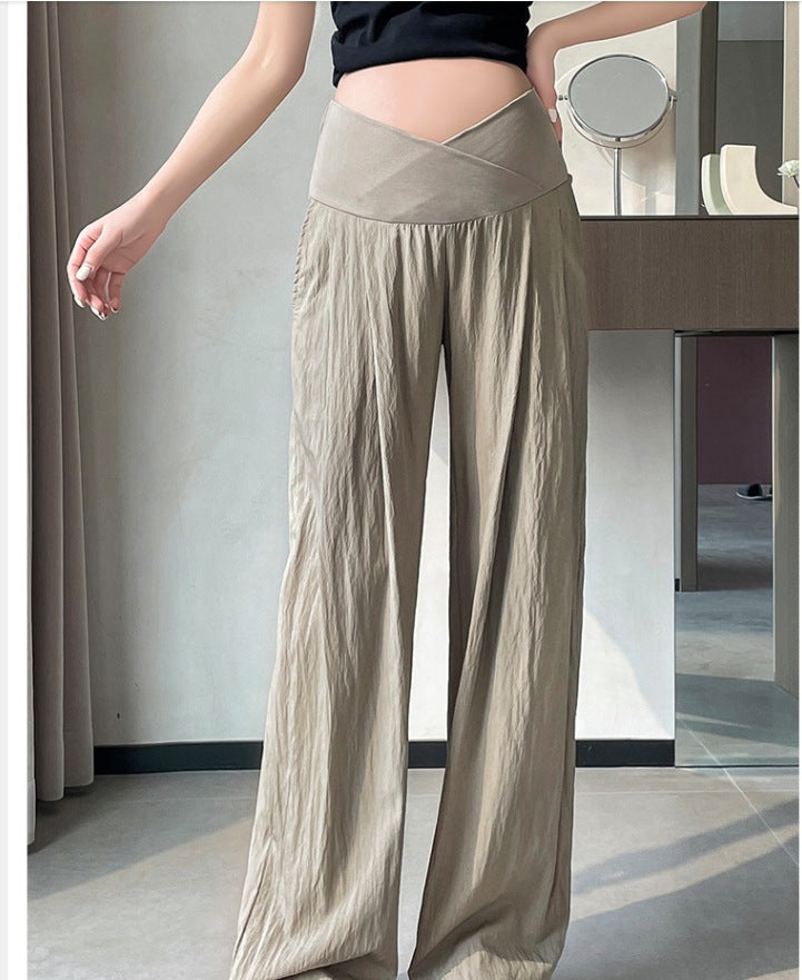 Thin Wide-leg Pants Summer Belly Support Maternity Clothes Anti-mosquito