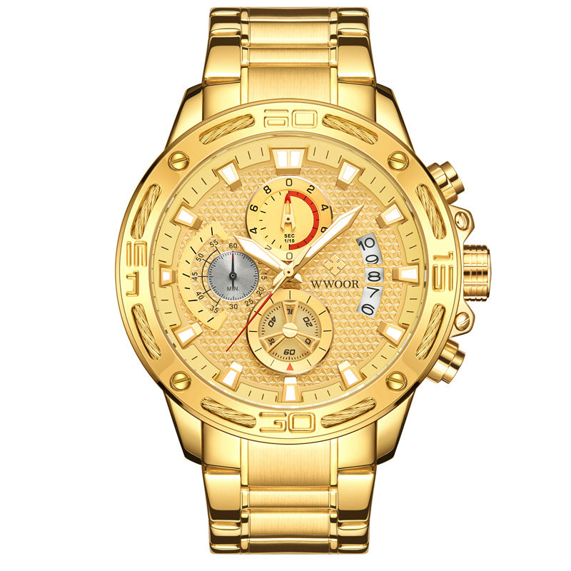Men's steel band quartz watch