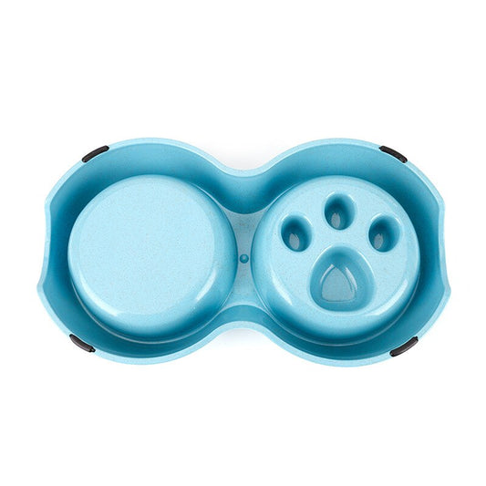 Stainless Steel Double Bowl Pet Tableware