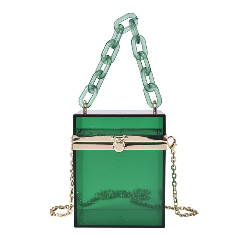 Korean Acrylic Transparent Ins Chain Messenger Bag