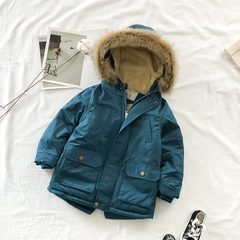 Hooded boys padded jacket children's padded jacket