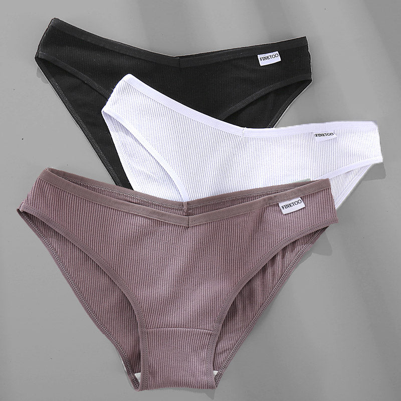 Cotton Panties Female Underwear Sexy Women Briefs  3PCS M-4XL