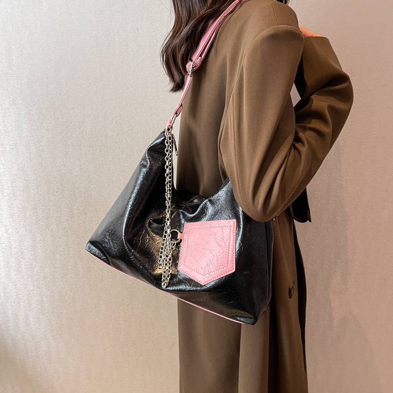 Women's Fashion Simple Zipper Chain Shoulder Bag