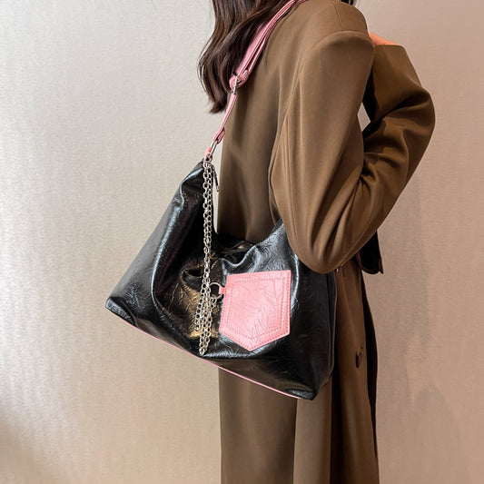 Women's Fashion Simple Zipper Chain Shoulder Bag