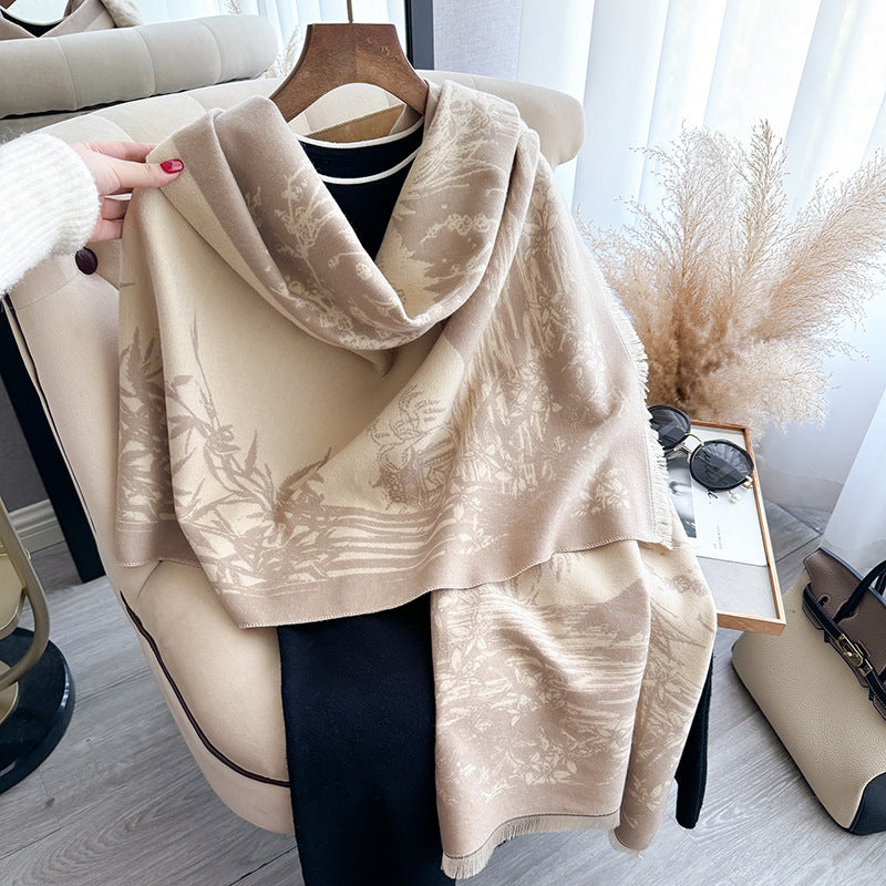 Women's All-match Ink Color Scarf Shawl