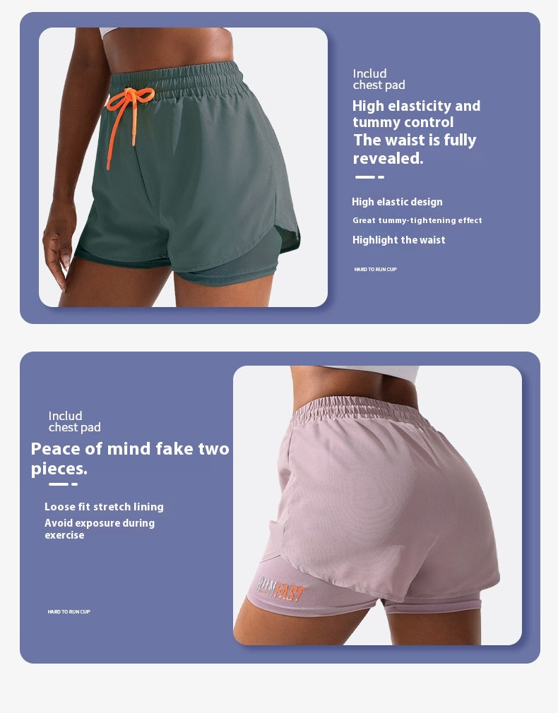 Anti-exposure Drawstring Three-point Fitness Sports Pants
