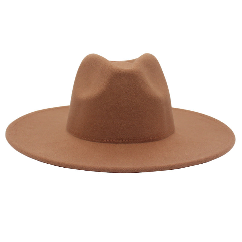 Large Brim Solid Color Cashmere Fashion Felt Jazz French Top Hat