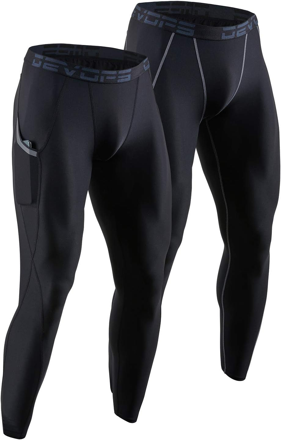 2 or 3 Pack Men'S Compression Pants Athletic Leggings with Pocket/Non-Pocket