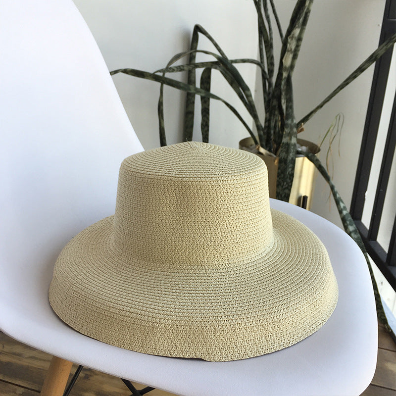 Hepburn Style Women's Shade Big Brim Foldable Straw Hat