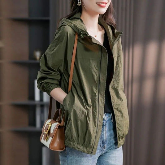 New Hooded Lightweight Short Coat For Women