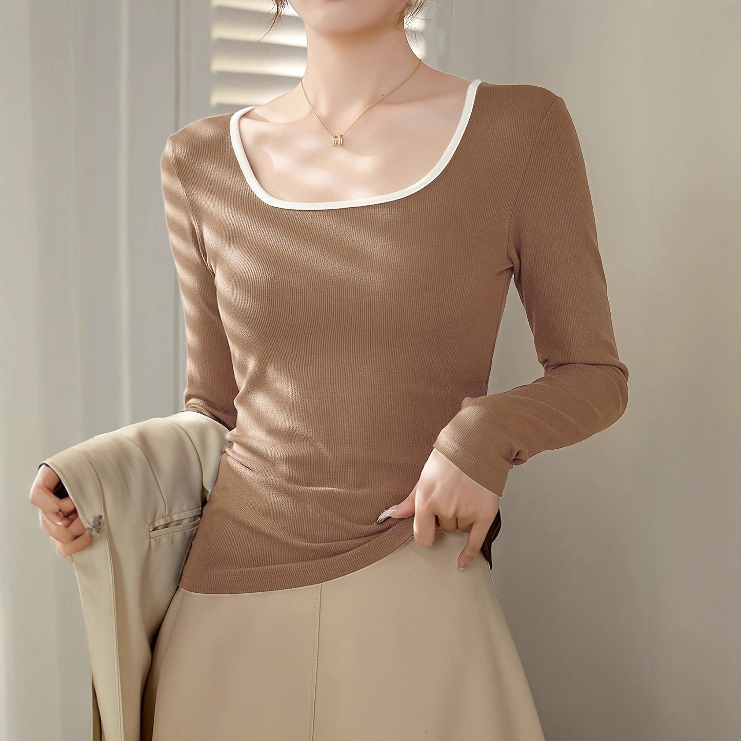 Womens Long-sleeve T-shirt Inner Base Layer Top