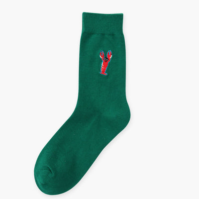 Vintage embroidered long cotton socks