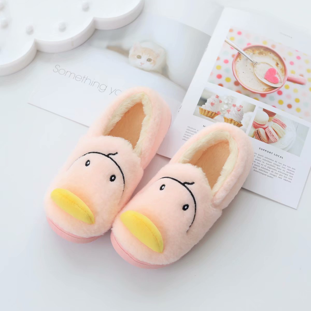 Cartoon Yellow Duck Home Bag Heel Cotton Shoes Can Be Worn Outside