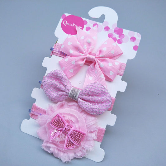 Three-piece children's bow with headband