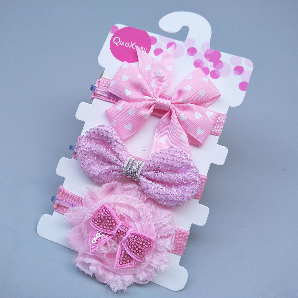 Three-piece children's bow with headband