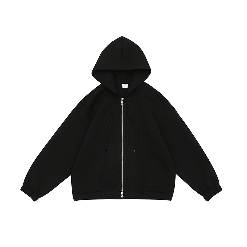 Men's And Women's Fashionable Simple Air Layer Hooded Sweater