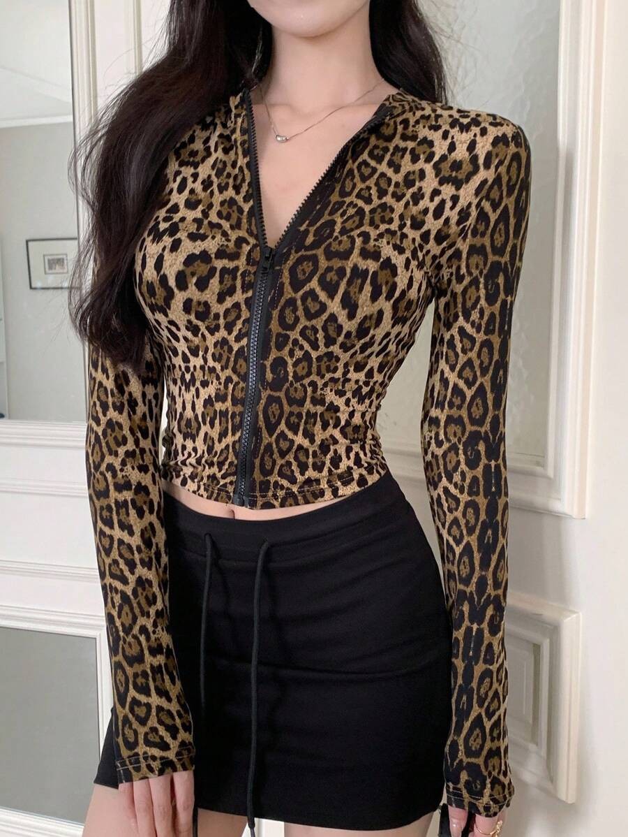Ladies' Fashion Short Zip Sexy Cardigan