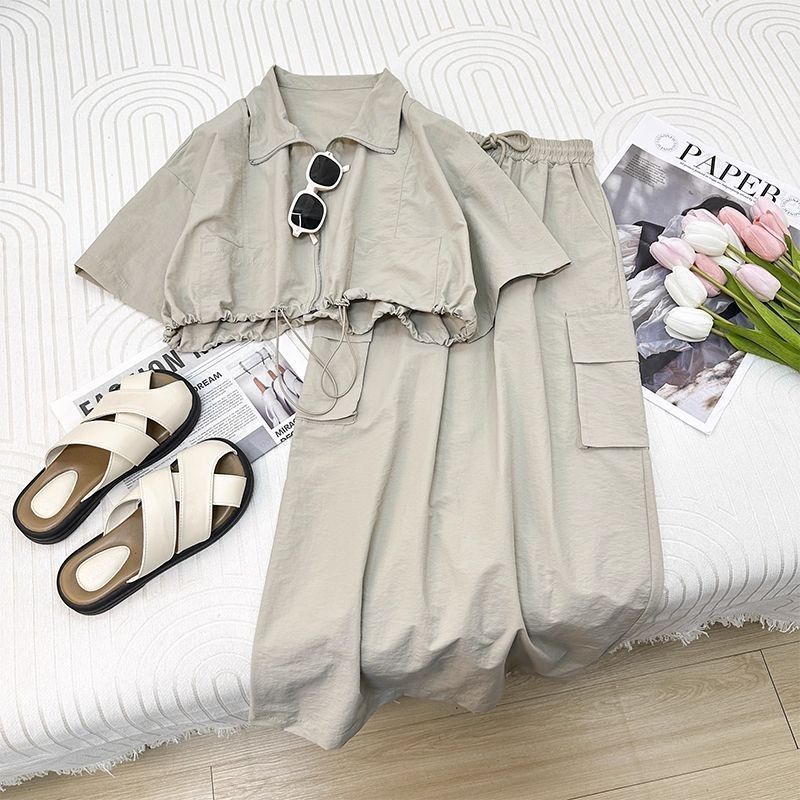 Womens Mid-Length Casual Fashion Two-Piece Set
