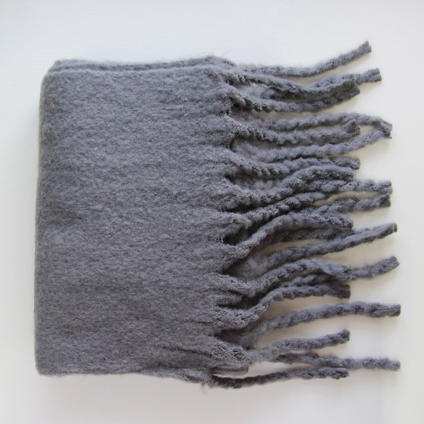 Women's Classic Solid Color Thick Beard  Cashmere Scarf