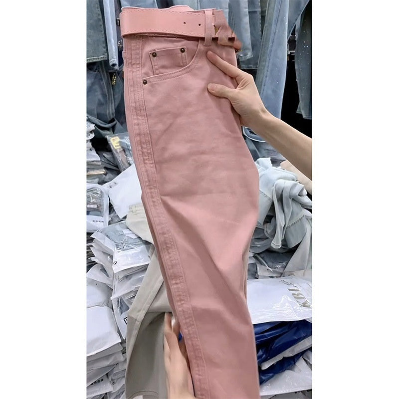Haremjeans i ren farve, løs pasform, til store kvinder, der matcher alt