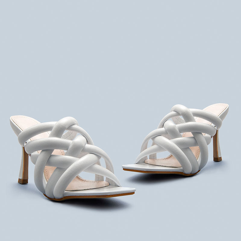 Square Head Toe High Heel Sandals Girl