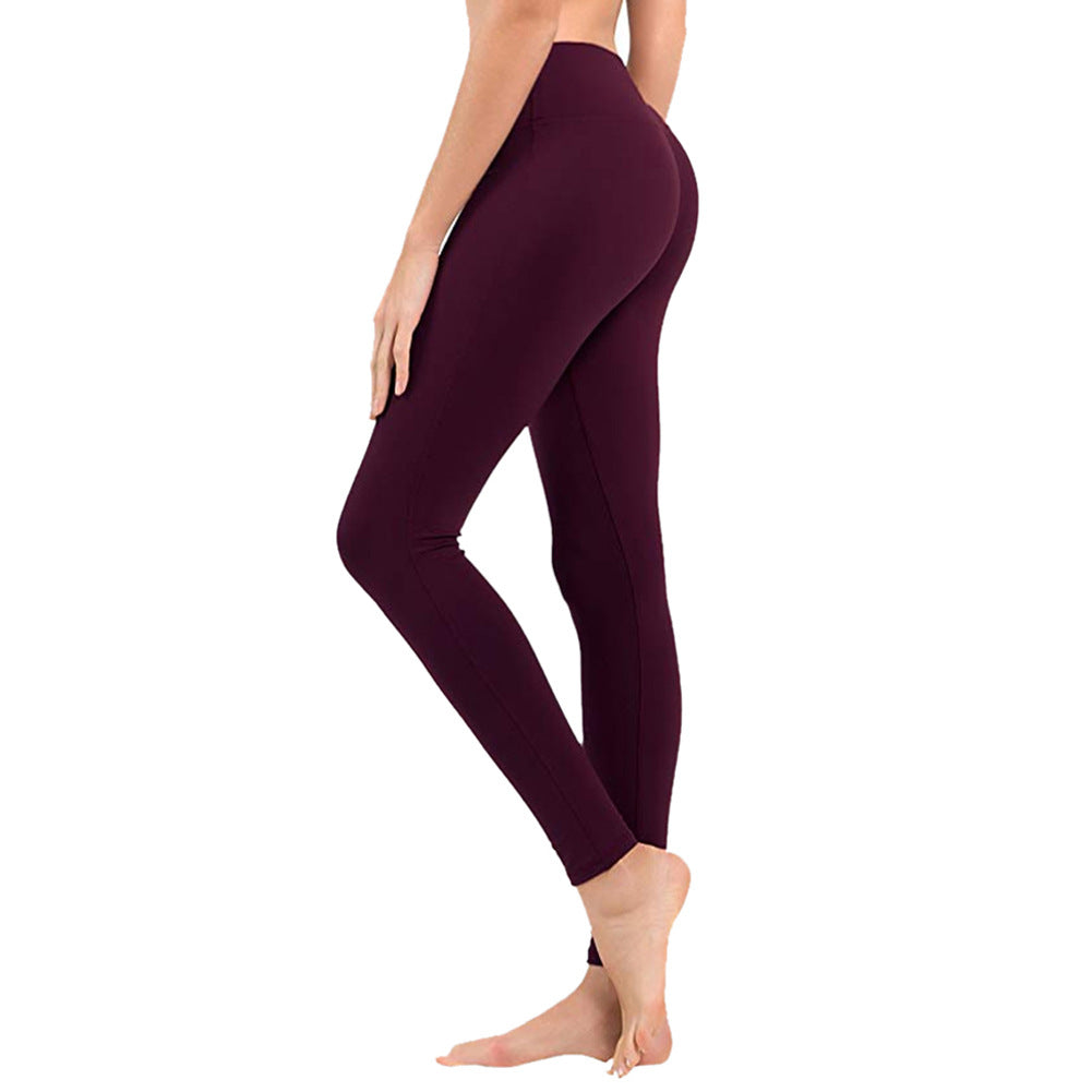 Solid Color High Waist Cropped Leggings