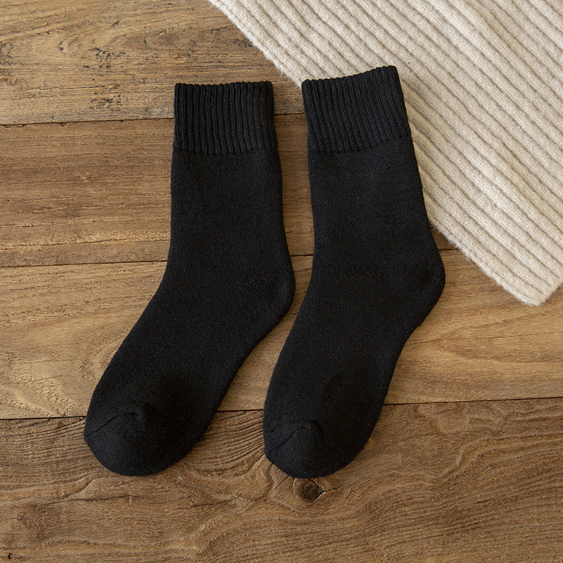 Solid - Color Loop In - Tube Imitation Rabbit - Wool Socks