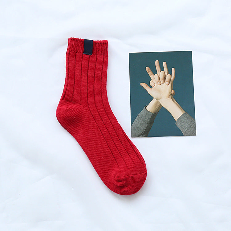 Thick cotton thread double needle pile pile socks