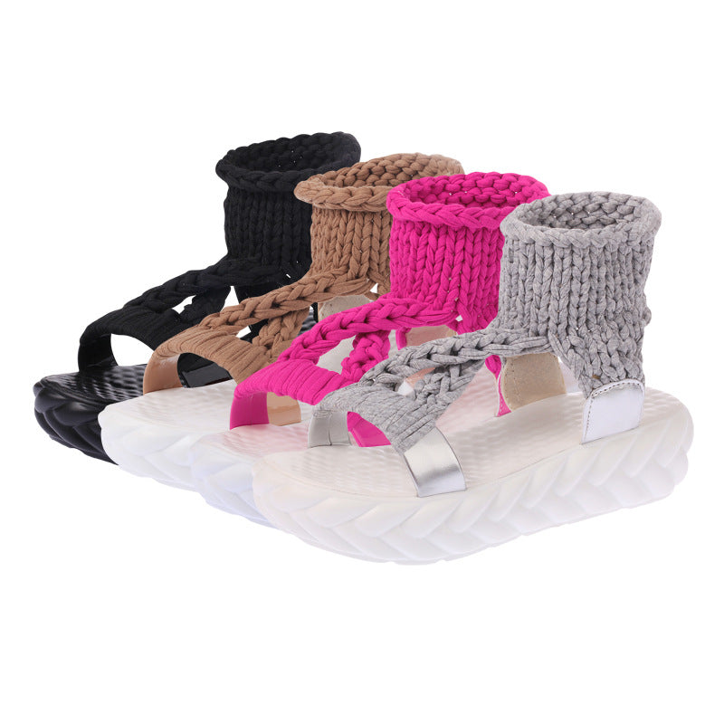 Knitted wool sandals