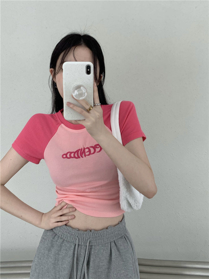 Pure Desire Style Short Student Top American Design Sense Ins