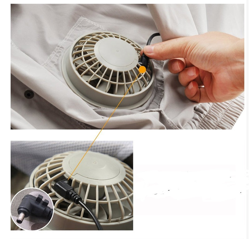 Summer refrigeration air conditioning service cooling fan clothes charging welder outdoor high temperature heatstroke site work clothes men and women