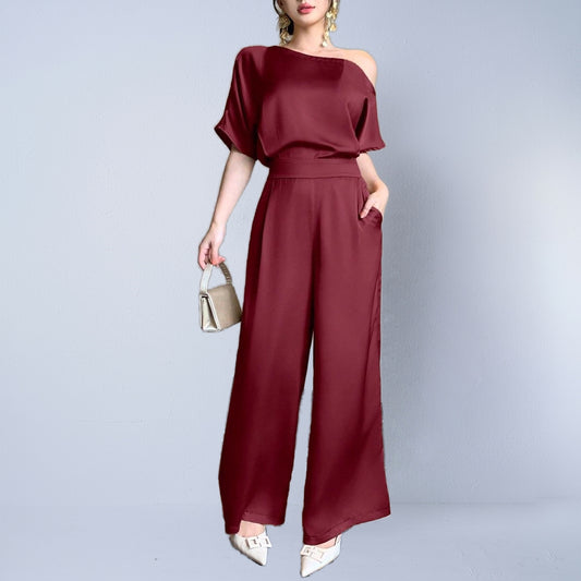 Silkeblød, elegant asymmetrisk jumpsuit til kvinder