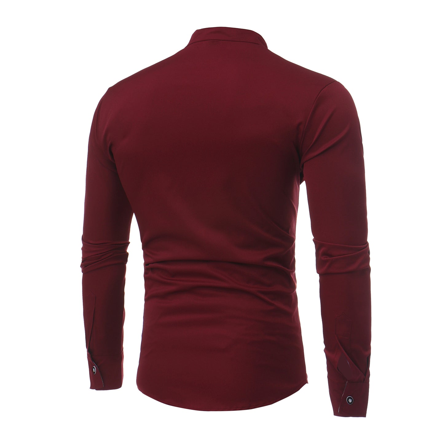 Casual stand collar long sleeve shirt