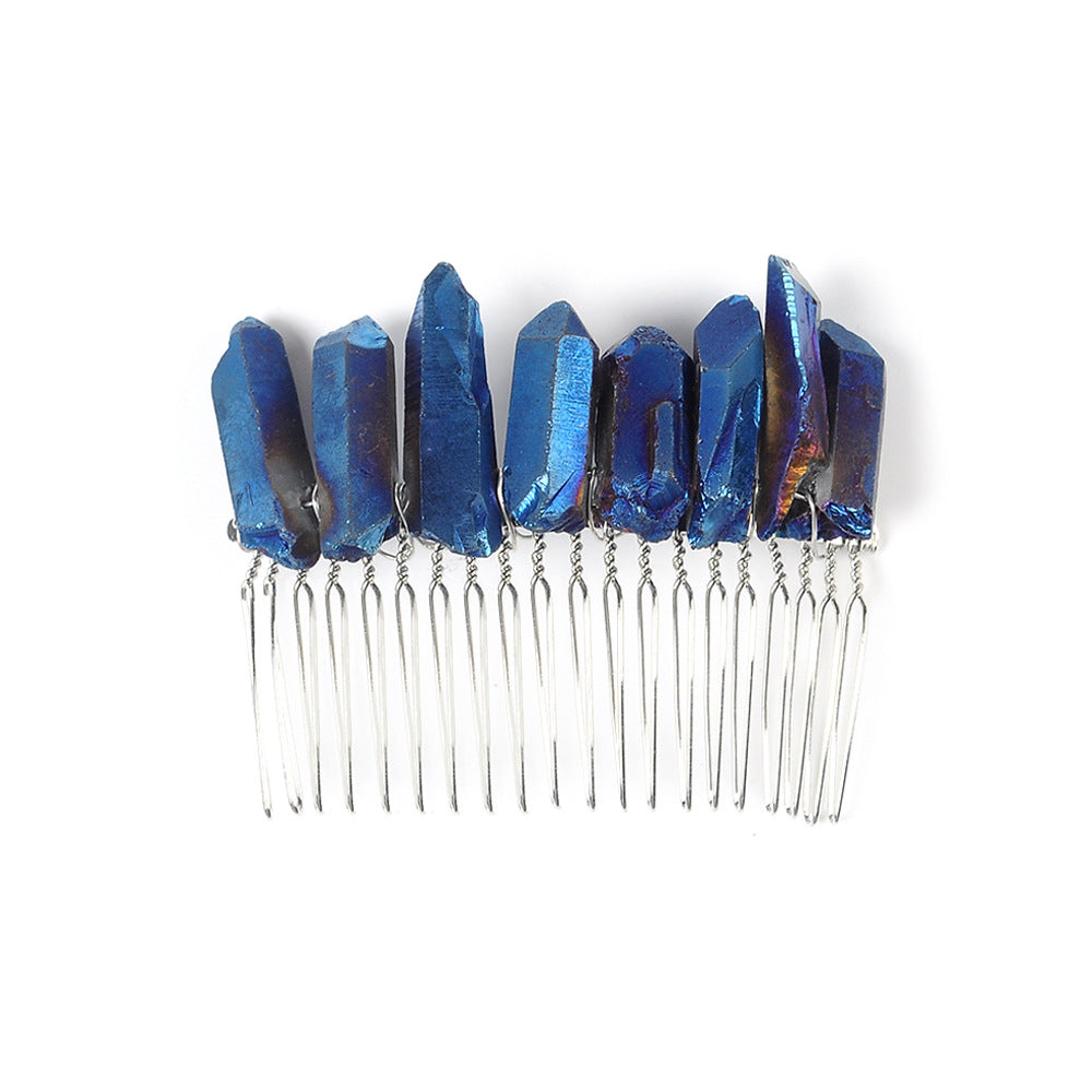 Handmade iron wire wound natural stone hairpin
