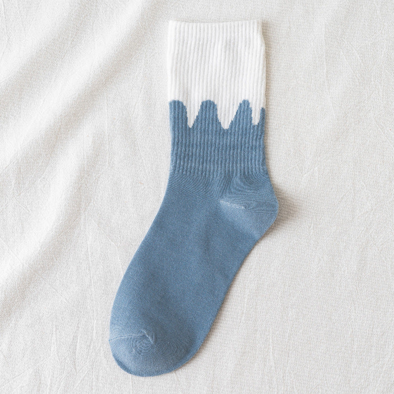 Breathable stockings plaid cotton socks