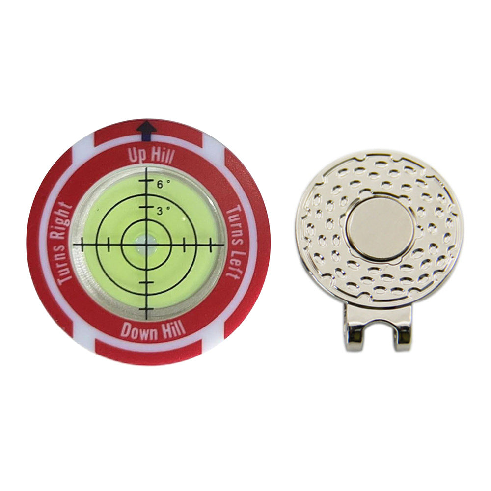 Golf Level Hat Clip Measurement With Position Mark Green Level