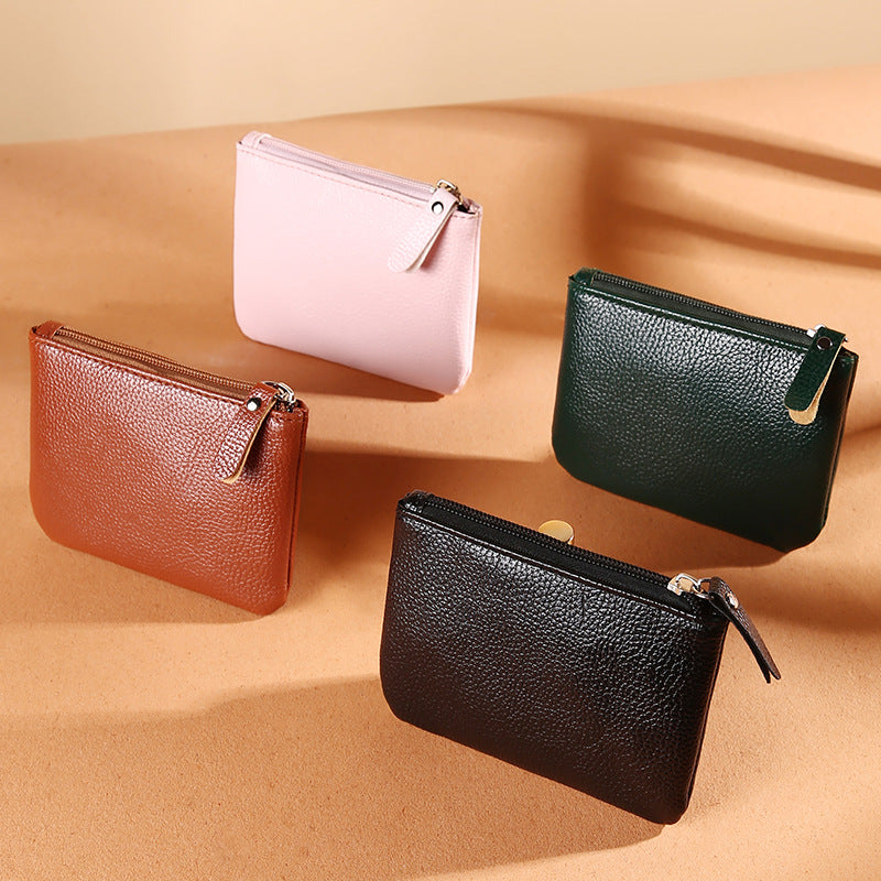 Women's PU Soft Leather Litchi Pattern Shiny Zipper Storage Bag