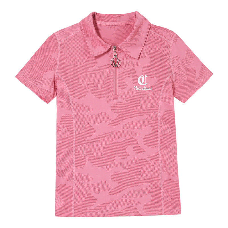 Ice Silk Quick-drying Lapel Short Sleeve Lightweight Breathable Outdoor Running Sportswear