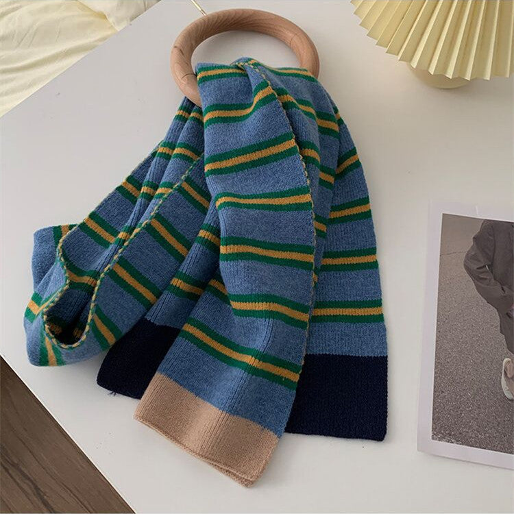 Women's Fashion Versatile Striped Warm Scarf