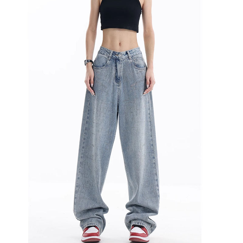 Spring And Autumn New Handmade Hot Drilling Washed Jeans