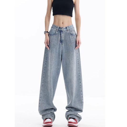 Spring And Autumn New Handmade Hot Drilling Washed Jeans
