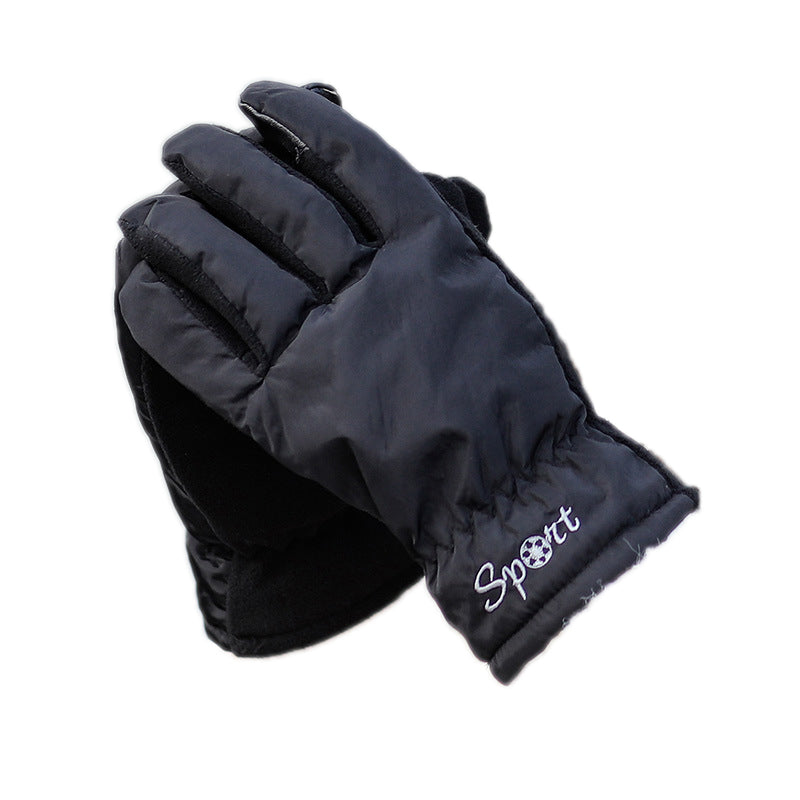 Cycling plus velvet windproof ski riding electric bike gloves