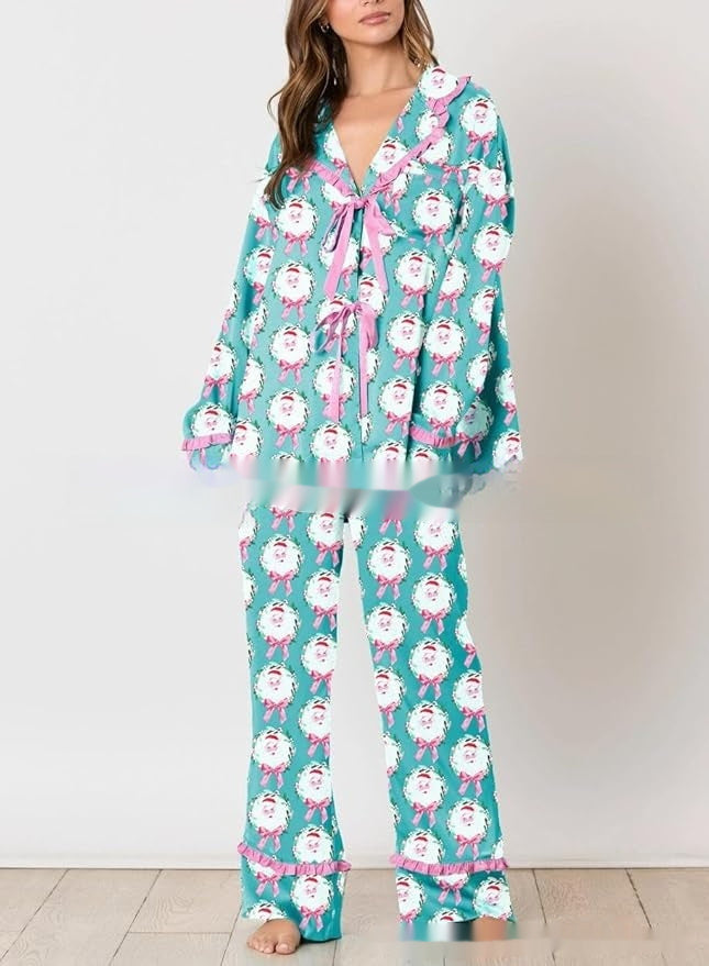 Christmas Bow Pajama Set For Women