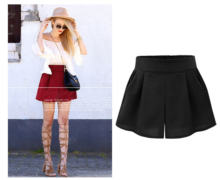 Three point high waist thin wide leg pants