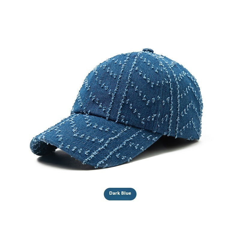 Japanese-style Retro All-match Face-looking Small Washed Denim Peaked Cap