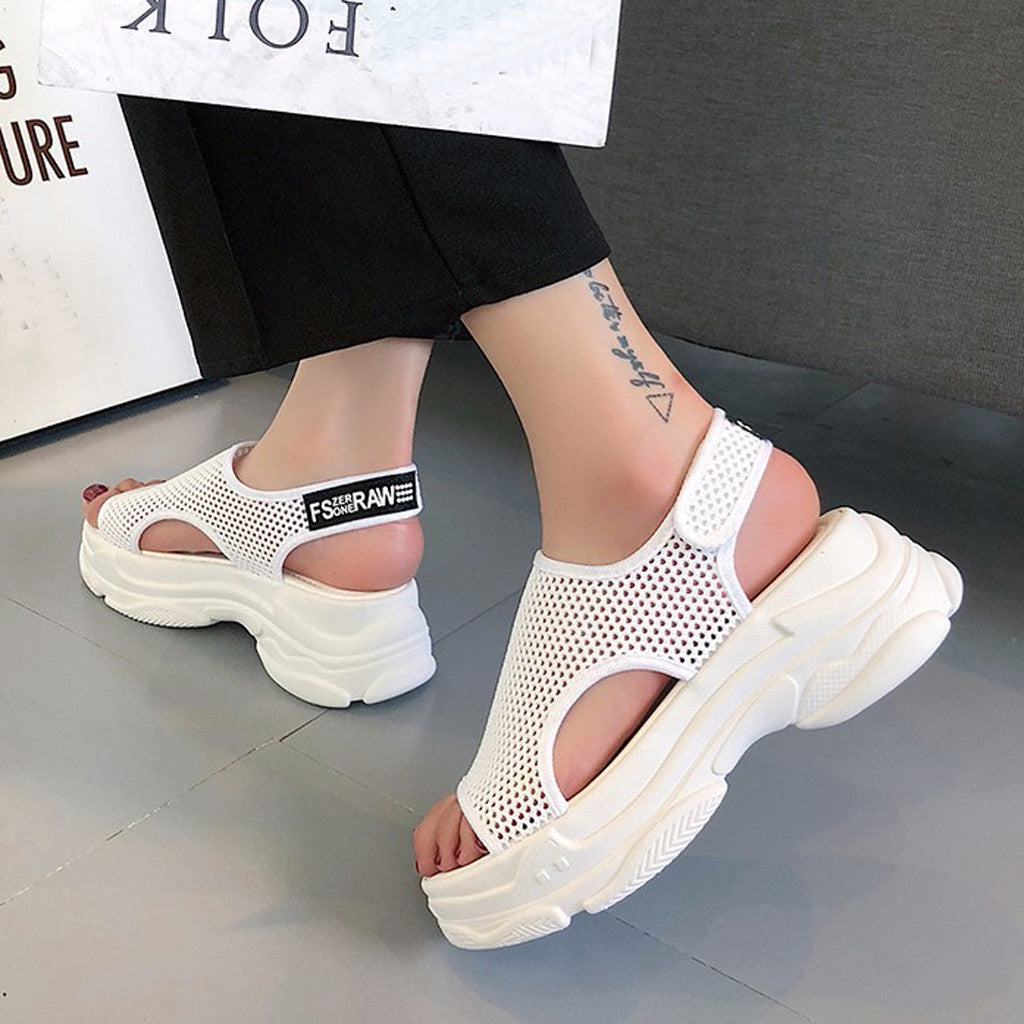 Hollow student fish mouth shoes