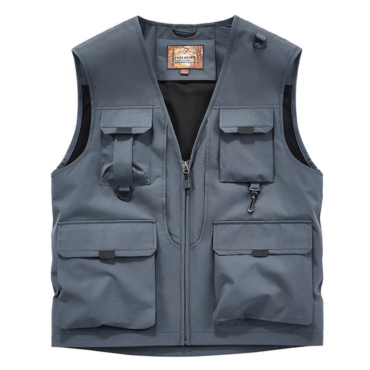 Frock Vest Men's Coat Fishing Multi-pocket Vest