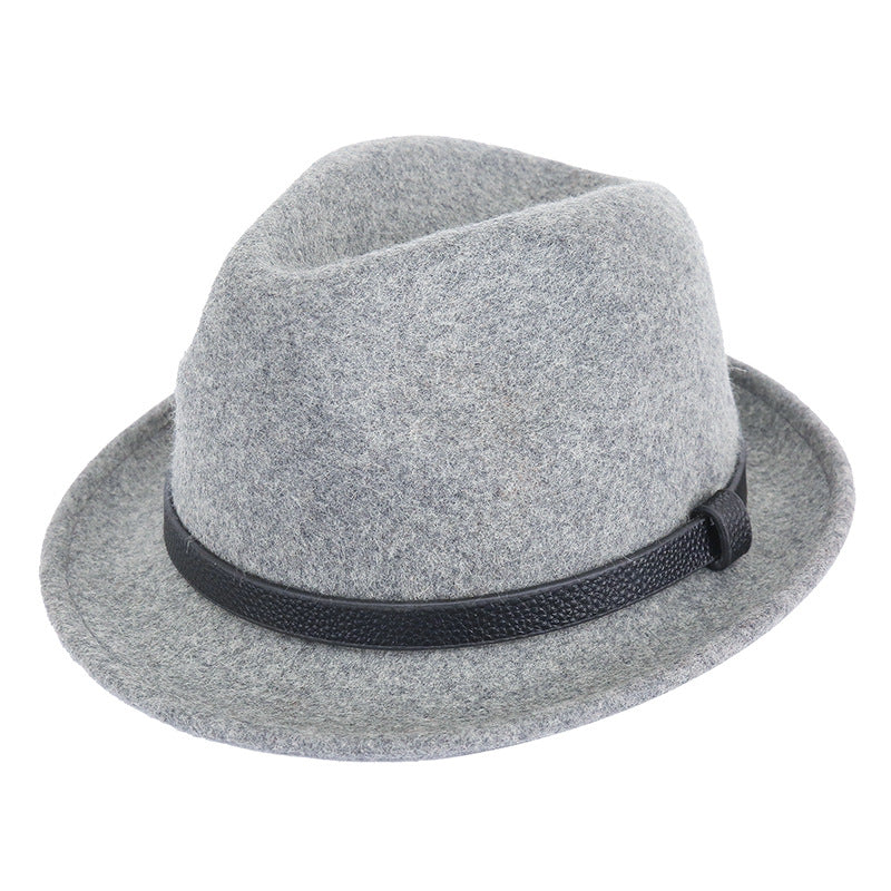 Autumn And Winter Pure Wool Rolled Edge Short Brim Bell British Gentleman Hat
