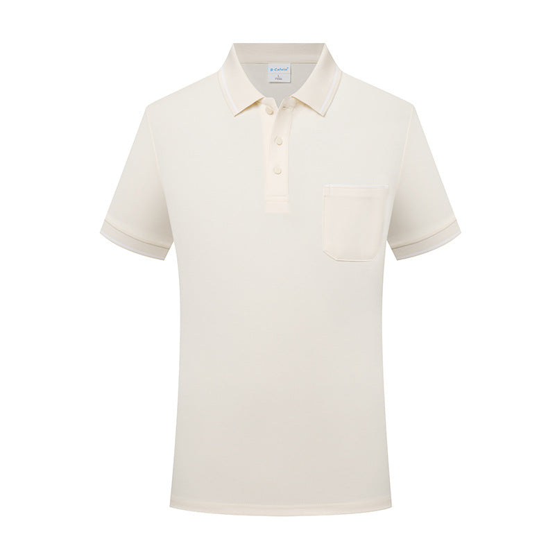 Lapel Short Sleeve Polo Shirt Fashion Workwear With Pocket