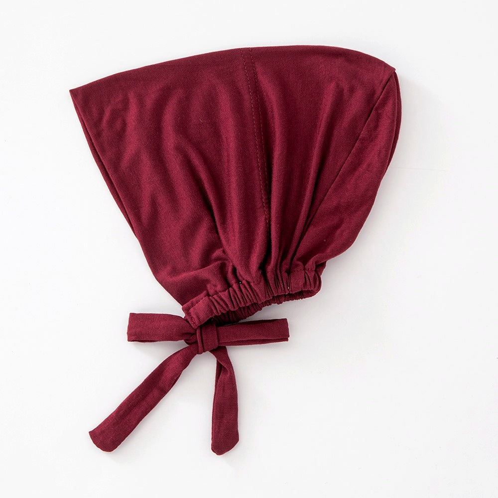 Women's Fashion Solid Color Lace-up Bottoming Hood